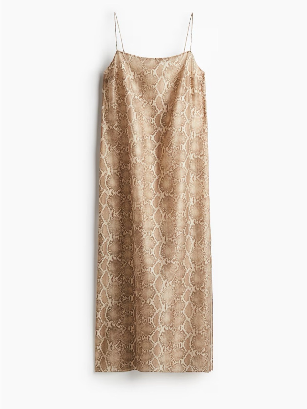 H&M Beige Snake Print Midi Slip Dress NWOT